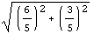 ((6/5)^2 + (3/5)^2)^(1/2)