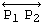 Overscript[P_1P_2, ↔]